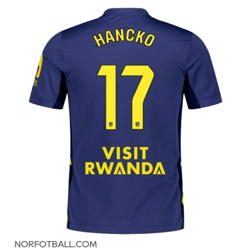 Billige Fotballdrakt Atletico Madrid David Hancko #17 Replika Bortedrakt 2025-26 Kortermet Billige Fotballdrakt Atletico Madrid David Hancko #17 Replika Bortedrakt 2025-26 Kortermet